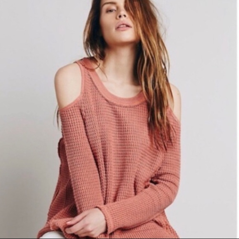 Free People Sunrise Cold Shoulder Thermal Top